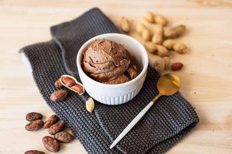 Choklad- och jordnötsglass